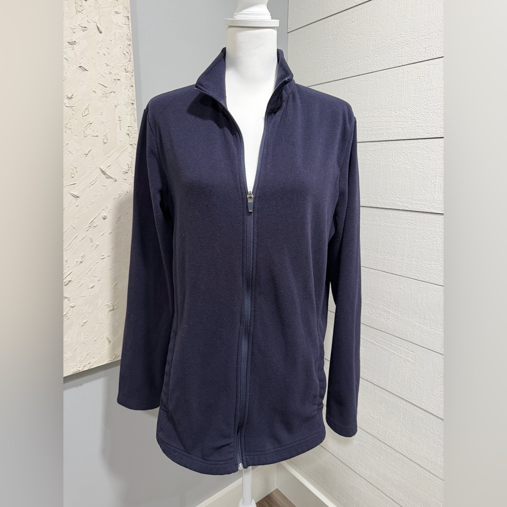 Lands' End Women's Deep Blue Fleece Zip up